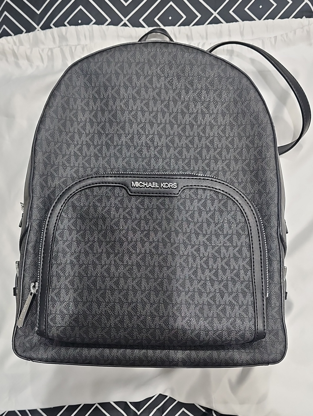 Michael Kors Black MK Monogram Backpack